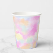 かわいいレインボーピンクのアクソロトルの女の子の誕生日 紙コップ (裏面)