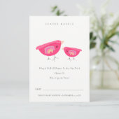 かわいいレインボーピンクバーディオムツラッフルベビーシャワー エンクロージャーカード (スタンド正面)