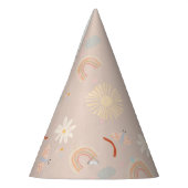 かわいいレインボーピンク誕生日パーティーハット パーティーハット (左)