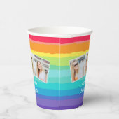 かわいいレインボーフォトコラージュカスタム誕生日パーティー 紙コップ (右)