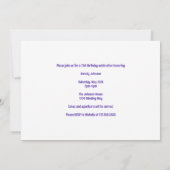 かわいいレインボーフォトコラージュ誕生日パーティー 招待状 (裏面)