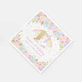 かわいいレインボーフローラユニコーン1歳 スタンダードランチョンナプキン (角)