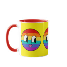 かわいいレインボープライド顔マグカップカラフル- LGBTQ