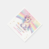 かわいいレインボープリンセスユニコーン1歳パーティー スタンダードカクテルナプキン (角)