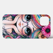 かわいいレインボーヘアのちびガールスマホケース Case-Mate iPhoneケース (裏面 (横))