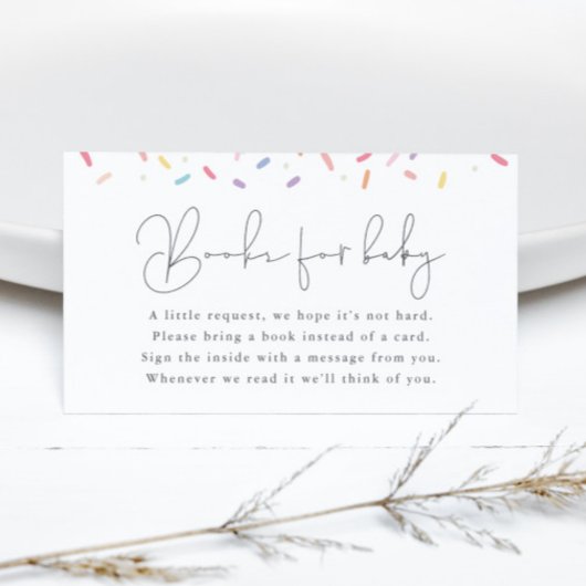 かわいいレインボーベビーふりかけシャワーブックベビー エンクロージャーカード