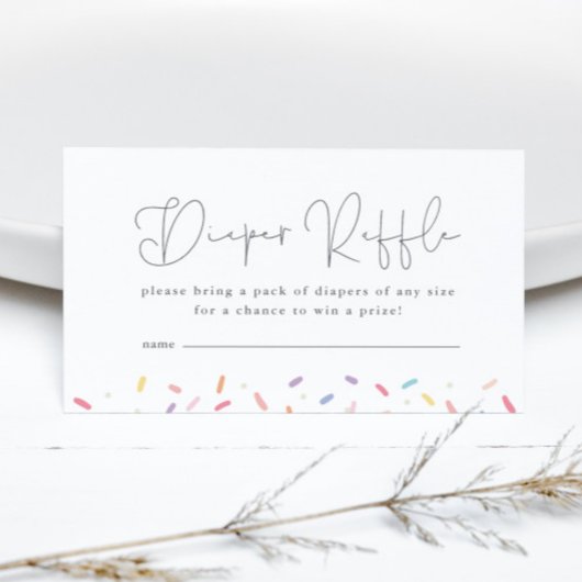 かわいいレインボーベビー散水シャワーおむつラッフル エンクロージャーカード