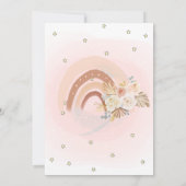 かわいいレインボーホフラワーズベビーシャワー招待状 招待状 (裏面)