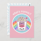 かわいいレインボーポップコーン ポストカード (正面/裏面)