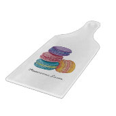 かわいいレインボーマカロンの水彩画 カッティングボード (角)