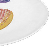 かわいいレインボーマカロンの水彩画 カッティングボード (角)