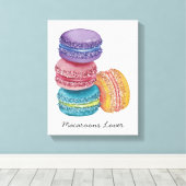 かわいいレインボーマカロンの水彩画 キャンバスプリント (インサイチュ (ウッドフロア))