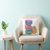 かわいいレインボーマカロンの水彩画 クッション (椅子)
