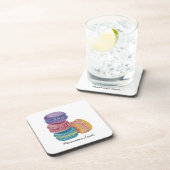 かわいいレインボーマカロンの水彩画 コースター (右側)