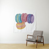 かわいいレインボーマカロンの水彩画 タペストリー (インサイチュ(横))