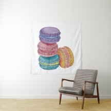 かわいいレインボーマカロンの水彩画