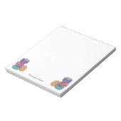 かわいいレインボーマカロンの水彩画 ノートパッド (回転)