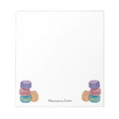 かわいいレインボーマカロンの水彩画 ノートパッド (正面)