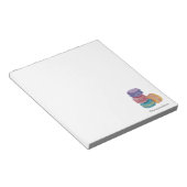 かわいいレインボーマカロンの水彩画 ノートパッド (アングル)