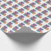 かわいいレインボーマカロンの水彩画 ラッピングペーパー (角)