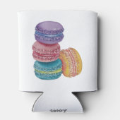 かわいいレインボーマカロンの水彩画 缶クーラー (裏面)