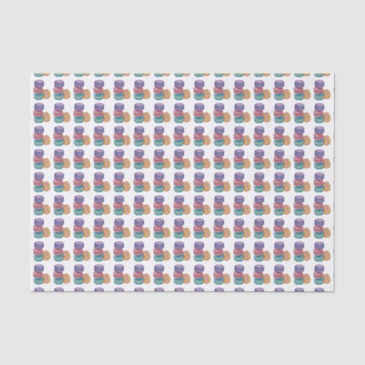 かわいいレインボーマカロンの水彩画 薄葉紙 (正面)