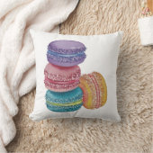 かわいいレインボーマカロンinウォーターカラークッション クッション (ブランケット)