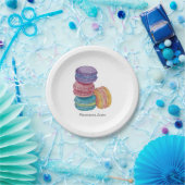 かわいいレインボーマカロンin水彩紙プレート ペーパープレート (パーティー)