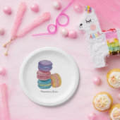 かわいいレインボーマカロンin水彩紙プレート ペーパープレート (パーティー)