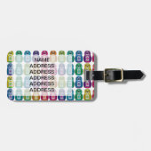 かわいいレインボーマトリョスカオウルズ ラゲッジタグ (正面横)