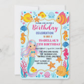 かわいいレインボーマーメイドタコ星誕生日パ セーブザデート (正面)