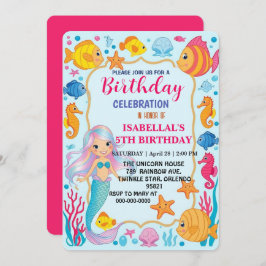 かわいいレインボーマーメイドタコ星誕生日パ セーブザデート