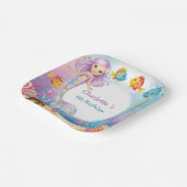 かわいいレインボーマーメイドフィッシュシーホース誕生日 ペーパープレート (傾斜あり)