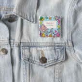 かわいいレインボーマーメイドフィッシュタートスター誕生日 缶バッジ (インサイチュ)