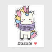 かわいいレインボーユニコーンウィンタースカーフラップトップボトル シール (シート)