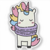 かわいいレインボーユニコーンウィンタースカーフラップトップボトル シール (正面)