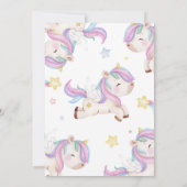 かわいいレインボーユニコーンガールベビーシャワー招待状 招待状 (裏面)