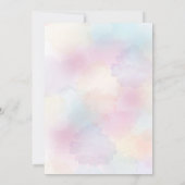 かわいいレインボーユニコーンガールベビーシャワー招待状 招待状 (裏面)