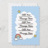 かわいいレインボーユニコーンスターズハート誕生会 招待状 (裏面)