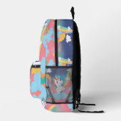 かわいいレインボーユニコーンピンクパープルイエロー プリントバックパック (右)