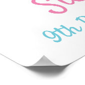 かわいいレインボーユニコーンプールバースデーパーティーへようこそ ポスター (角)