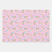 かわいいレインボーユニコーンモルモット ラッピングペーパーシート (正面3)