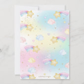 かわいいレインボーユニコーン女の子の赤ちゃんシャワー 招待状 (裏面)