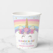 かわいいレインボーユニコーン第1回第2回第5回誕生日パーティー 紙コップ (裏面)
