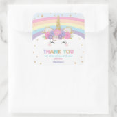 かわいいレインボーユニコーン第1回第2回誕生日パーティーのお願い スクエアシール (バッグ)