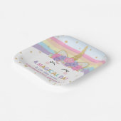 かわいいレインボーユニコーン第1回誕生日パーティー予算 ペーパープレート (傾斜あり)