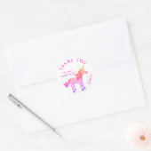 かわいいレインボーユニコーン誕生日ありがとう ラウンドシール (封筒)