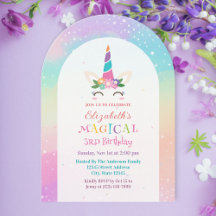 かわいいレインボーユニコーン魔法の誕生日パーティー