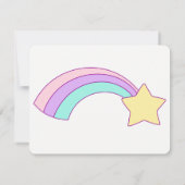 かわいいレインボーユニコーン&スターズガールバースデーパーティー 招待状 (裏面)