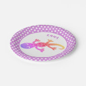 かわいいレインボーリザードゲッコネーム誕生日 ペーパープレート (アングル)